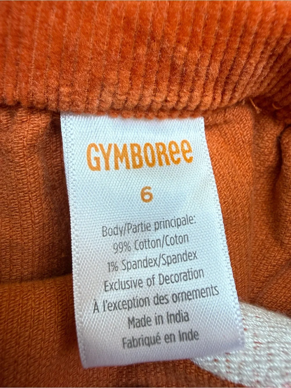 Gymboree Rust Orange Fox Applique Corduroy Dress Sz 6